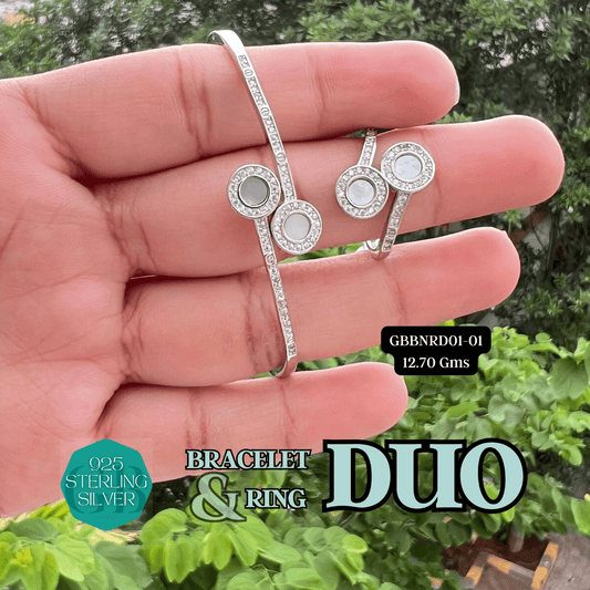 DUO - Bracelet + Ring Set | GBBNRD01 - 01 - Glambug 925 Silver Jewellery