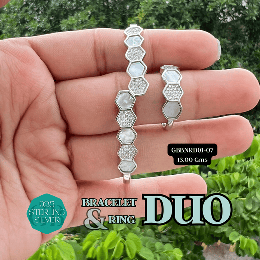 DUO - Bracelet + Ring Set | GBBNRD01 - 07 - Glambug 925 Silver Jewellery