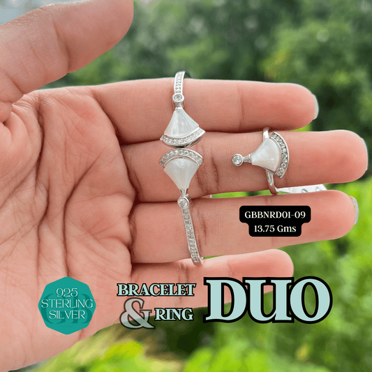 DUO - Bracelet + Ring Set | GBBNRD01 - 09 - Glambug 925 Silver Jewellery