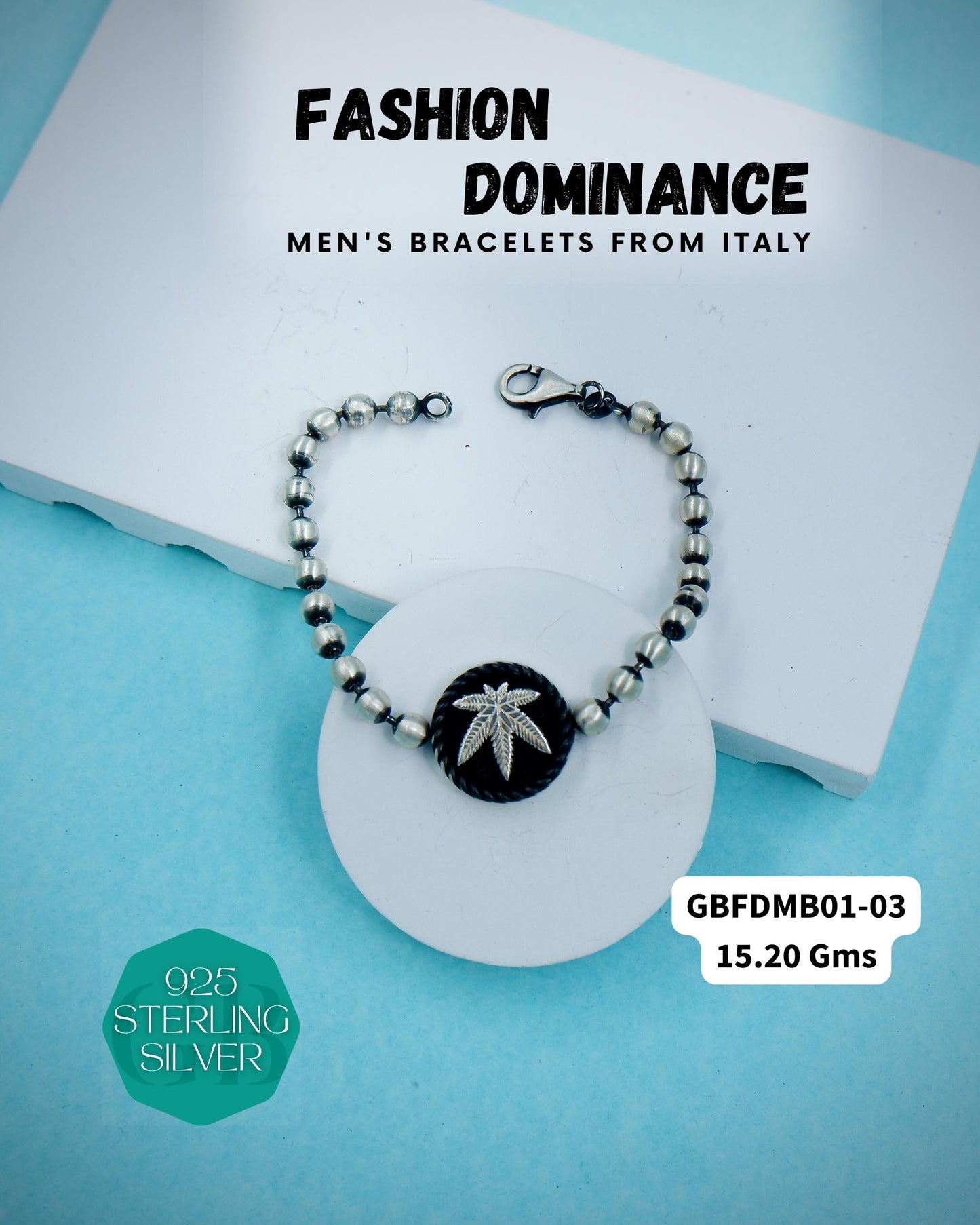 Fashion Dominance - Bracelets from ITALY | GBFDMB01 | ITALIAN SILVER BRACELET - Glambug 925 Silver Jewellery