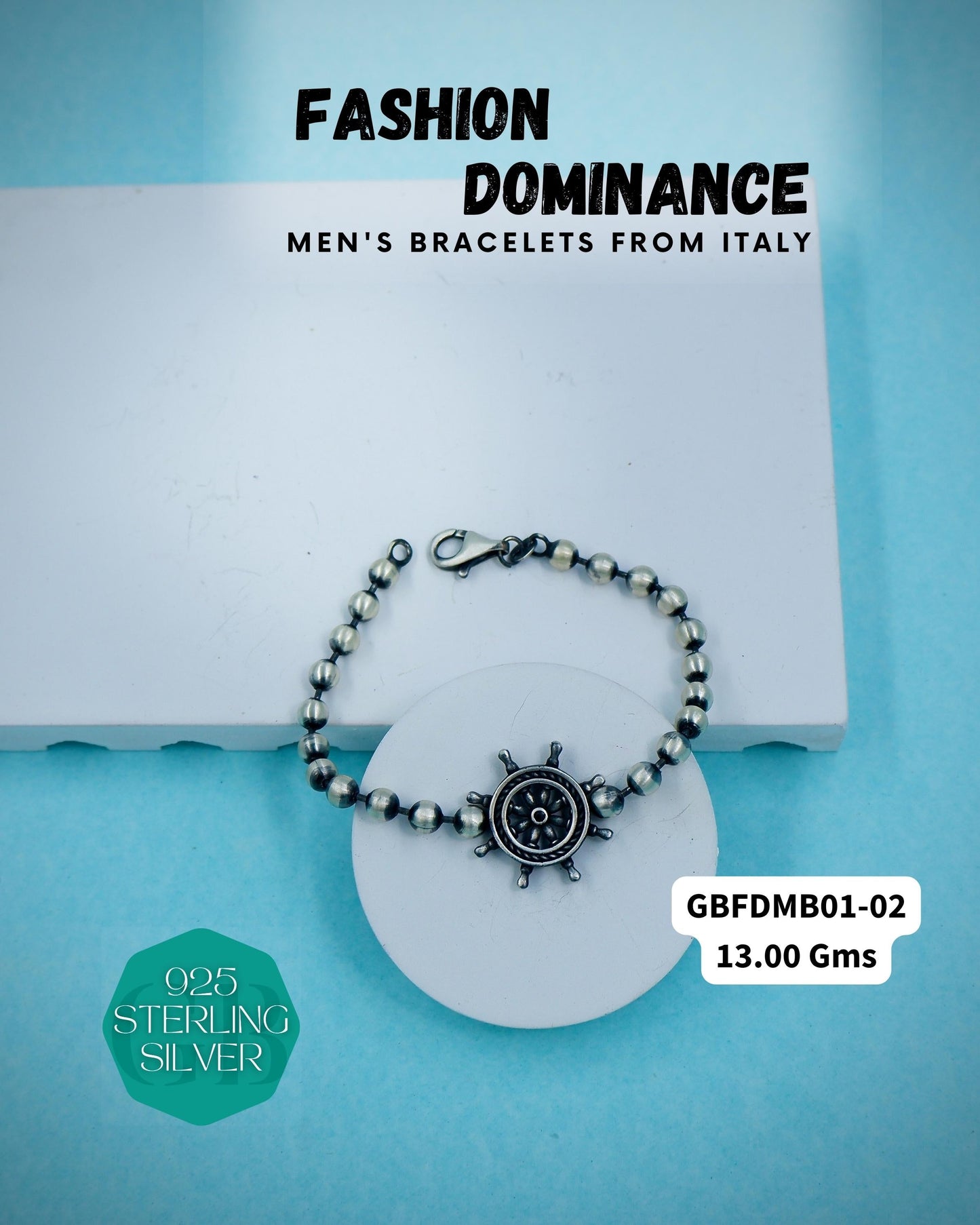 Fashion Dominance - Bracelets from ITALY | GBFDMB01 | ITALIAN SILVER BRACELET - Glambug 925 Silver Jewellery