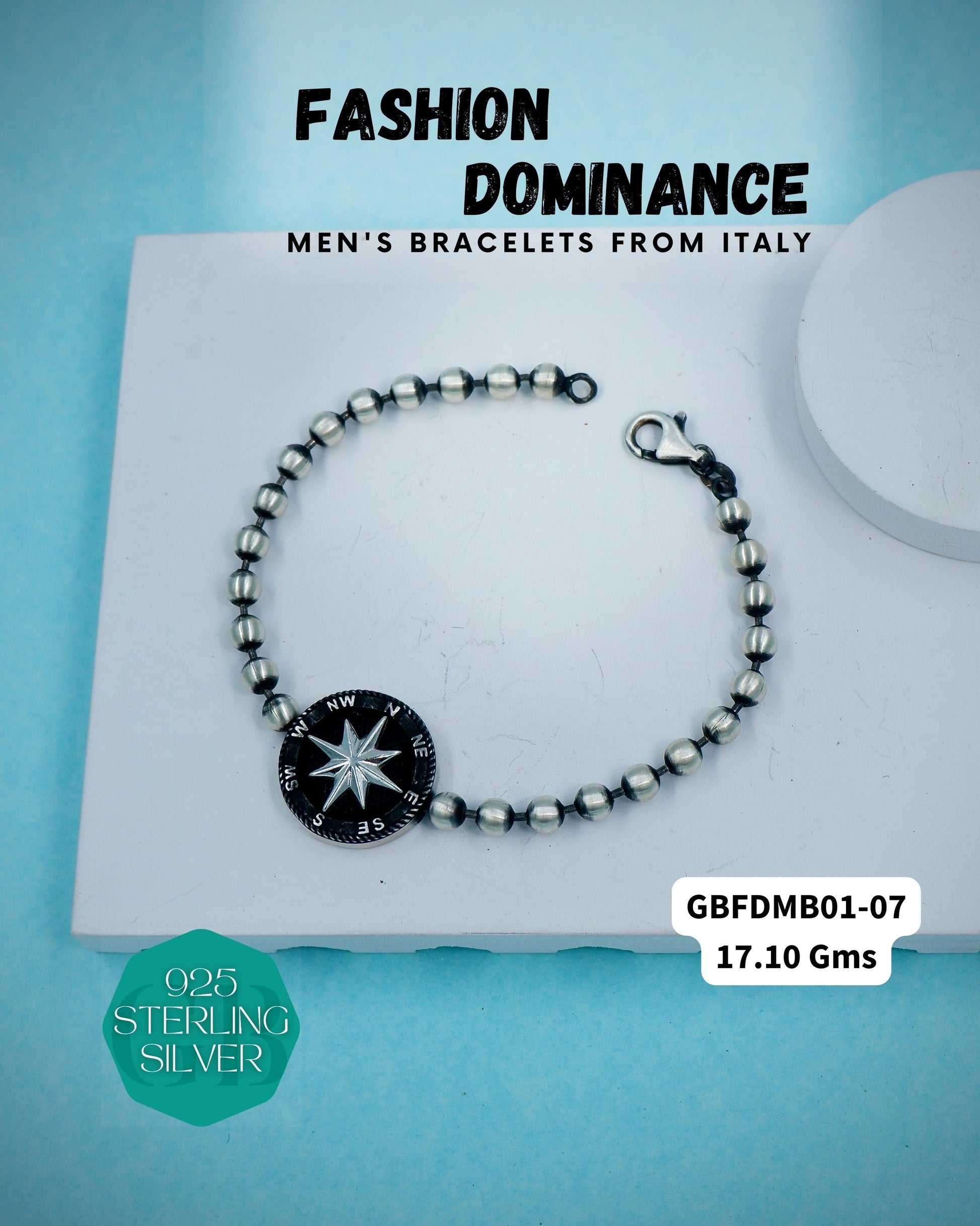 Fashion Dominance - Bracelets from ITALY | GBFDMB01 | ITALIAN SILVER BRACELET - Glambug 925 Silver Jewellery