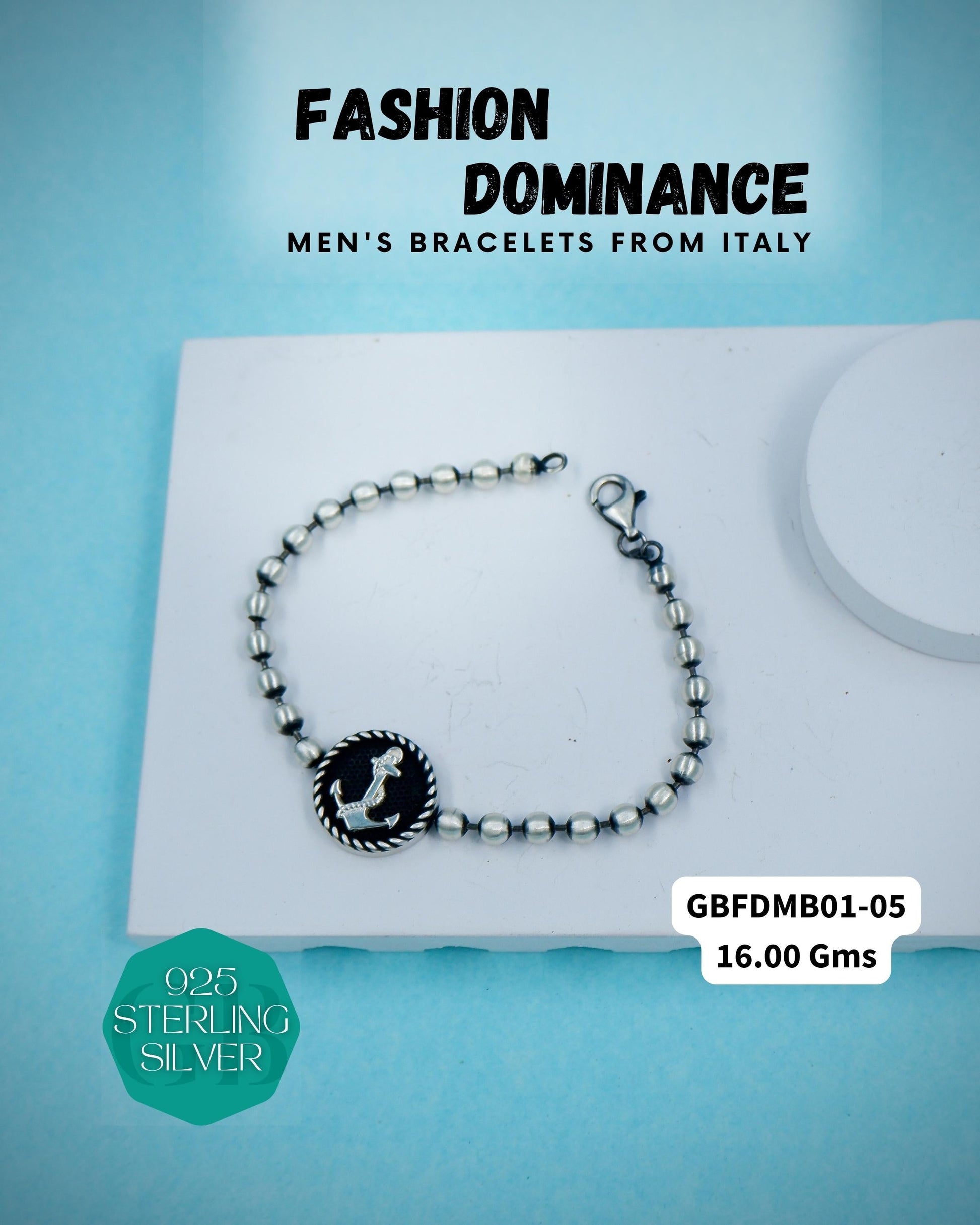 Fashion Dominance - Bracelets from ITALY | GBFDMB01 | ITALIAN SILVER BRACELET - Glambug 925 Silver Jewellery