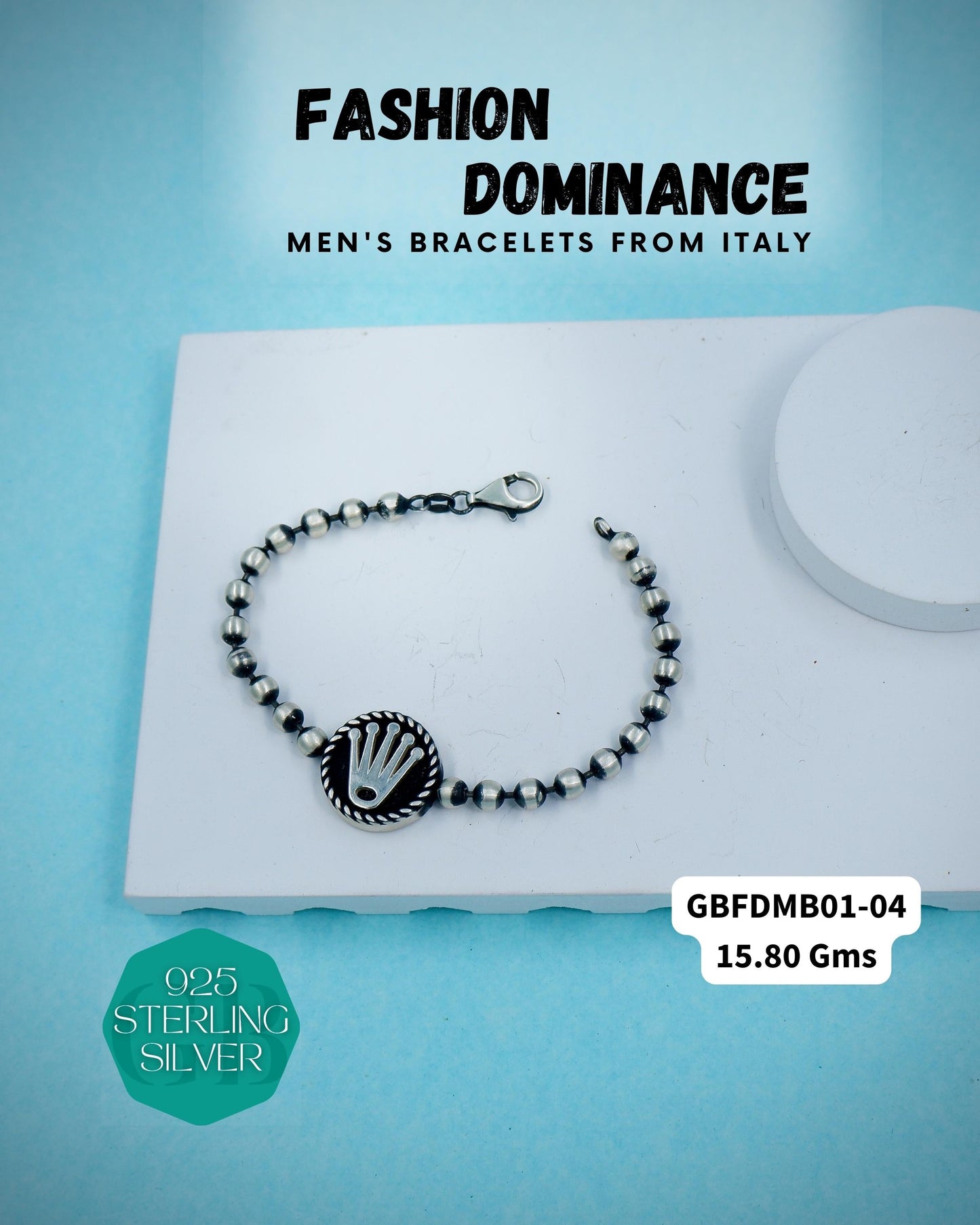 Fashion Dominance - Bracelets from ITALY | GBFDMB01 | ITALIAN SILVER BRACELET - Glambug 925 Silver Jewellery