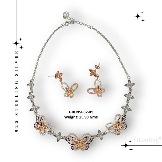 GlamBug 925 Silver - Butterfly-Inspired Necklace | 925 Silver | GBENSP02-01 - Glambug 925 Silver Jewellery