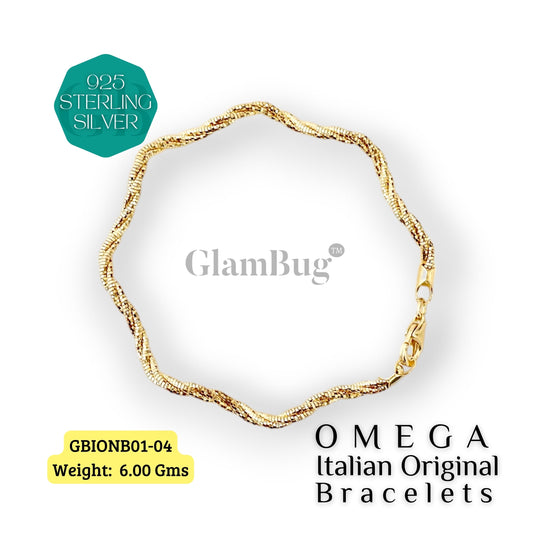 GlamBug 925 Sterling Silver | Luxury Premium Bracelets | OMEGA Italian Layered Bracelet | GBIONB01-04 - Glambug 925 Silver Jewellery