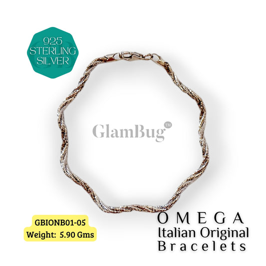 GlamBug 925 Sterling Silver | Luxury Premium Bracelets | OMEGA Italian Layered Bracelet | GBIONB01-05 - Glambug 925 Silver Jewellery