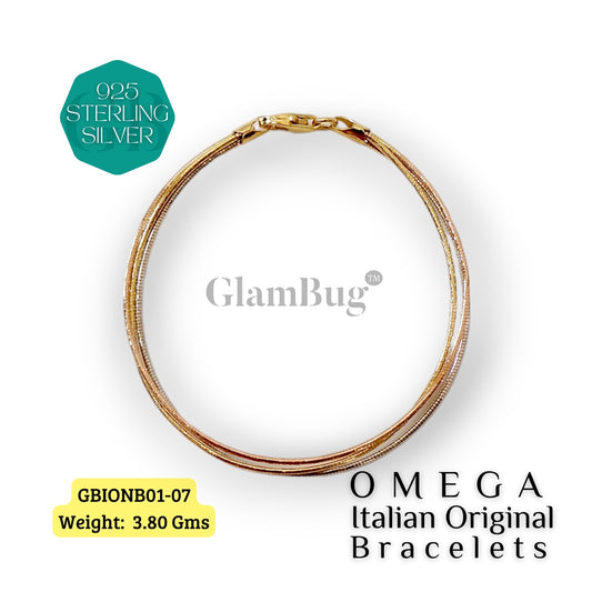 GlamBug 925 Sterling Silver | Luxury Premium Bracelets | OMEGA Italian Layered Bracelet | GBIONB01-07 - Glambug 925 Silver Jewellery
