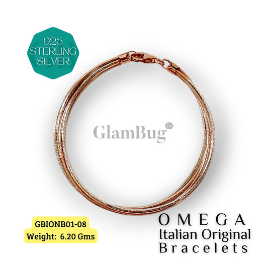 GlamBug 925 Sterling Silver | Luxury Premium Bracelets | OMEGA Italian Layered Bracelet | GBIONB01-08 - Glambug 925 Silver Jewellery