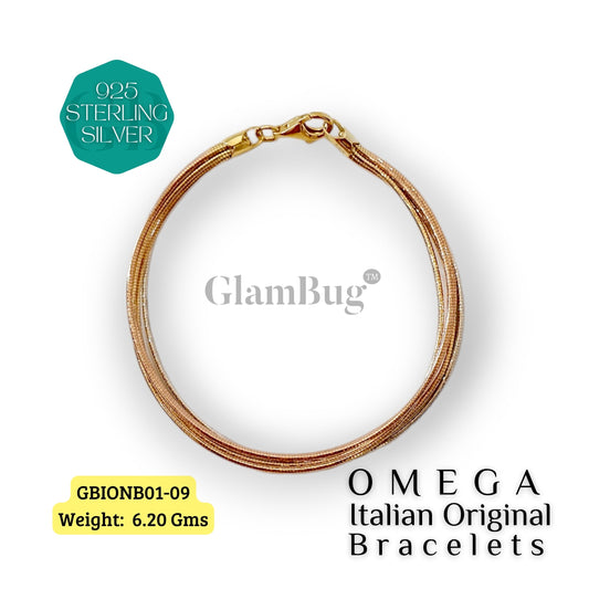 GlamBug 925 Sterling Silver | Luxury Premium Bracelets | OMEGA Italian Layered Bracelet | GBIONB01-09 - Glambug 925 Silver Jewellery