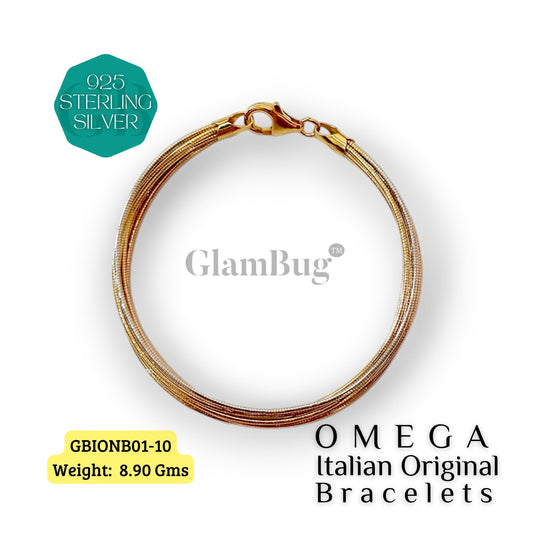 GlamBug 925 Sterling Silver | Luxury Premium Bracelets | OMEGA Italian Layered Bracelet | GBIONB01-10 - Glambug 925 Silver Jewellery