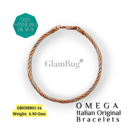 GlamBug 925 Sterling Silver | Luxury Premium Bracelets | OMEGA Italian Layered Bracelet | GBIONB01-14 - Glambug 925 Silver Jewellery