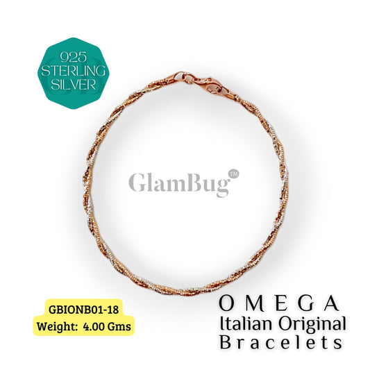 GlamBug 925 Sterling Silver | Luxury Premium Bracelets | OMEGA Italian Layered Bracelet | GBIONB01-18 - Glambug 925 Silver Jewellery