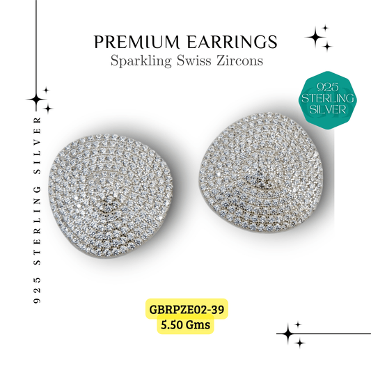 GlamBug 925 Sterling Silver | Luxury Premium Earrings | Swiss Zircon Studded | GBRPZE02-39 - Glambug 925 Silver Jewellery