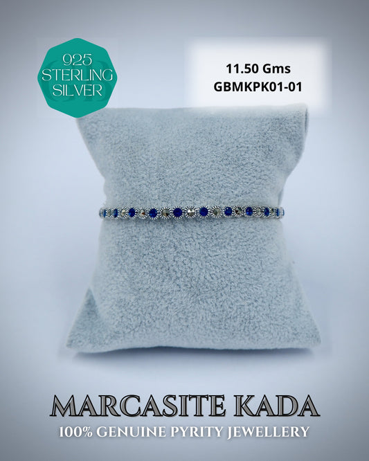 Marcasite Openable Kada for her | GBMKPK01 | Silver Cartier Bracelets | Pyrite - Marcasite - Glambug 925 Silver Jewellery