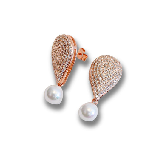 Premium pearl earrings | TearDrop | GlamBug 925 Sterling Silver | GBRPPE01-05 - Glambug 925 Silver Jewellery