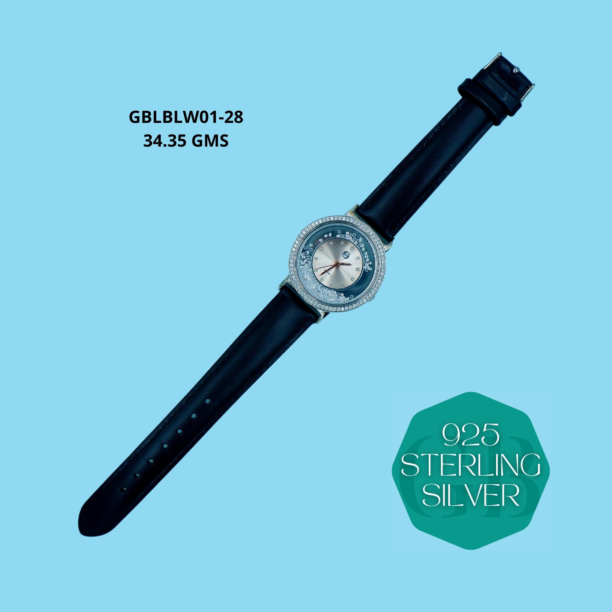 Watches with Leather Belt | GBLBLW01-28 - Glambug 925 Silver Jewellery