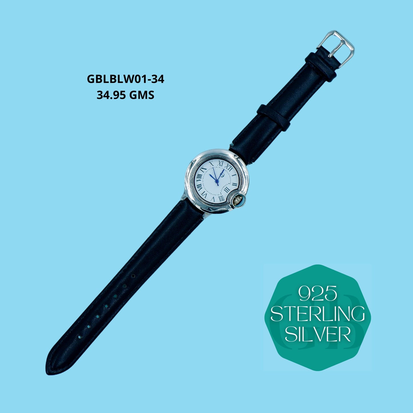 Watches with Leather Belt | GBLBLW01-34 - Glambug 925 Silver Jewellery