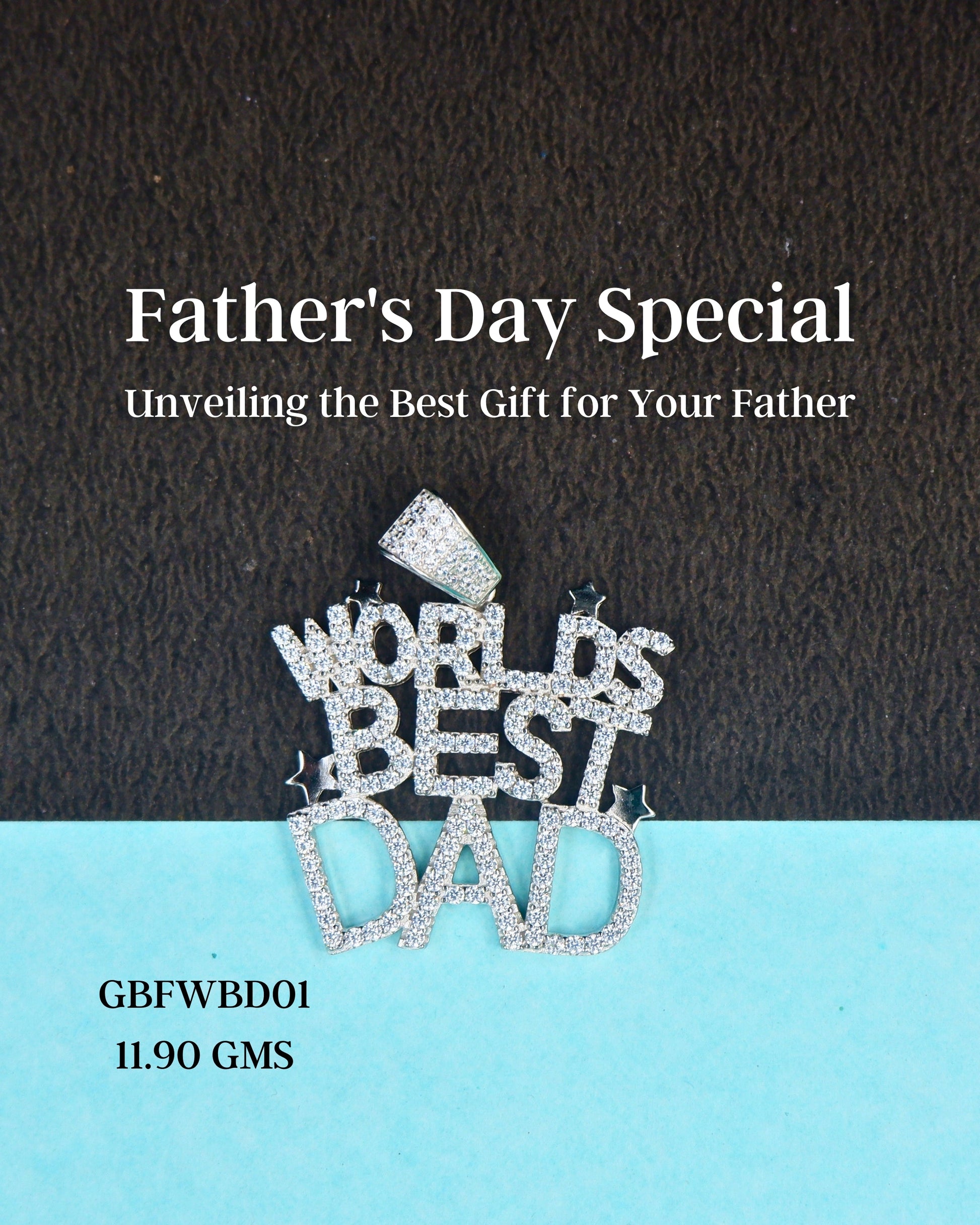 World's Best Dad | HipHop Pendant | GBFWBD01 | Silver pendant Gift - Glambug 925 Silver Jewellery