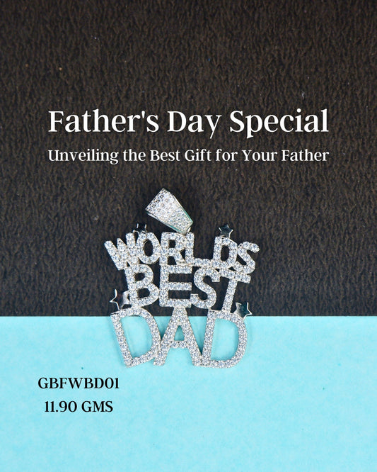 World's Best Dad | HipHop Pendant | GBFWBD01 | Silver pendant Gift - Glambug 925 Silver Jewellery